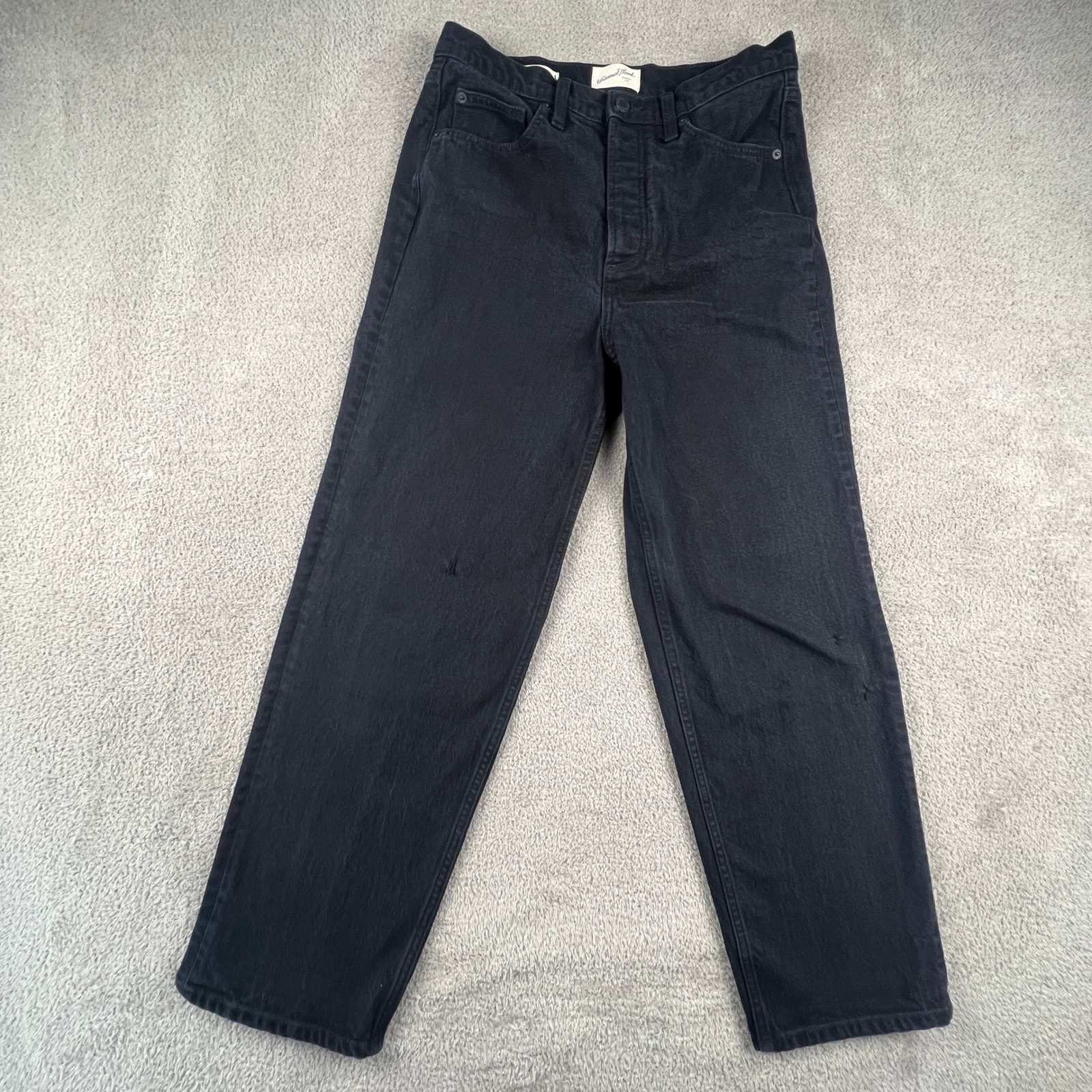 Universal Thread Jeans Womens 8 Highest Rise Wide Leg Straight Black Button Fly